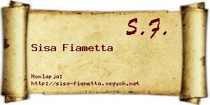 Sisa Fiametta névjegykártya